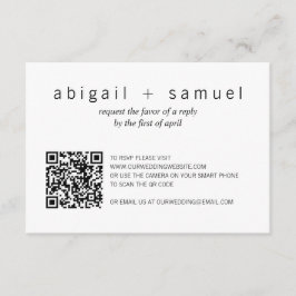 Tarjeta De Confirmación De Asistencia Boda de código QR de fotografía moderna minimalist