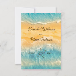 Tarjeta De Confirmación De Asistencia Boda de código QR de la arena dorada de la Moda co