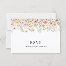 Tarjeta De Confirmación De Asistencia Boda de código QR de la flor silvestre de la prade