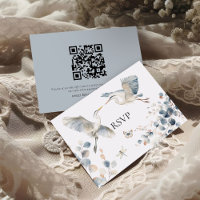 Boda de código QR de las garzas azules de polvo mo