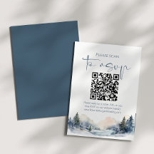 Boda de código QR del bosque de invierno de Woodla