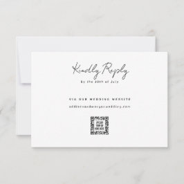 Tarjeta De Confirmación De Asistencia Boda de código QR del sitio web Boho Pampas Grass