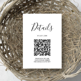 Tarjeta De Confirmación De Asistencia Boda de código QR Detalles verde sabio