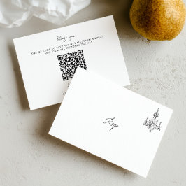 Tarjeta De Confirmación De Asistencia Boda de código QR dibujado a mano minimalista