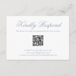 Tarjeta De Confirmación De Asistencia Boda de código QR formal formal Dusty tradicional