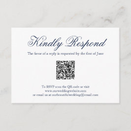 Tarjeta De Confirmación De Asistencia Boda de código QR formal formal tradicional de la 