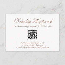 Tarjeta De Confirmación De Asistencia Boda de código QR formal rosa Rosa tradicional