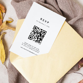 Tarjeta De Confirmación De Asistencia Boda de código Qr minimalista