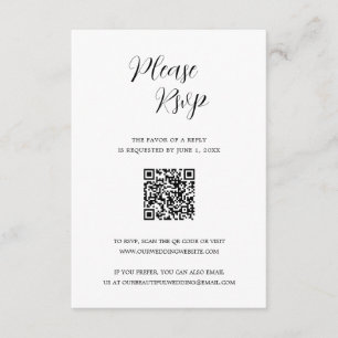 Tarjeta De Confirmación De Asistencia Boda de código QR moderno y sencillo