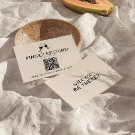 Tarjeta De Confirmación De Asistencia Boda de código QR para gafas dibujadas a mano retr