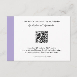 Tarjeta De Confirmación De Asistencia Boda de código QR púrpura de lavadora digital mode