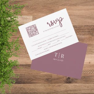 Tarjeta De Confirmación De Asistencia Boda de código QR rosado