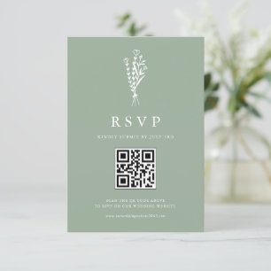 Tarjeta De Confirmación De Asistencia Boda de código QR verde verde de los productos bot