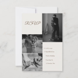 Tarjeta De Confirmación De Asistencia Boda de Collage de fotos moderno