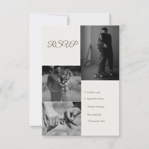 Tarjeta De Confirmación De Asistencia Boda de Collage de fotos moderno