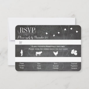 Tarjeta De Confirmación De Asistencia Boda de color azul mason jar chalkboard en polvo l