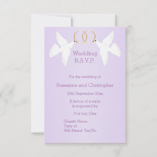 Tarjeta De Confirmación De Asistencia Boda de color Lilac