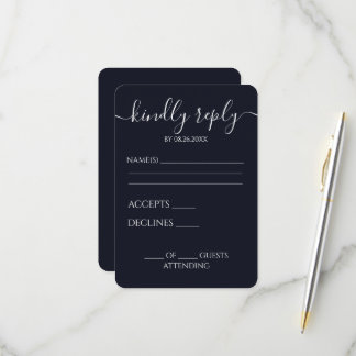 Tarjeta De Confirmación De Asistencia Boda de Color Sólido Minimalista Personalizada