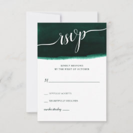 Tarjeta De Confirmación De Asistencia Boda de color verde esmeralda
