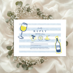 Tarjeta De Confirmación De Asistencia Boda de comida italiana con mano