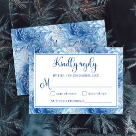 Tarjeta De Confirmación De Asistencia Boda de copos de nieve azules de Winter Wonderland