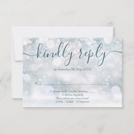 Tarjeta De Confirmación De Asistencia Boda de copos de nieve florales rústicos