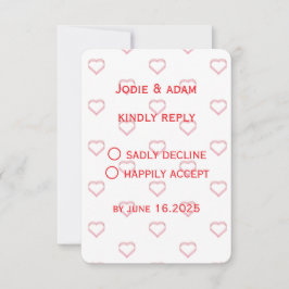 Tarjeta De Confirmación De Asistencia boda de corazones pequeños
