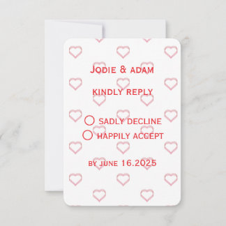 Tarjeta De Confirmación De Asistencia boda de corazones pequeños