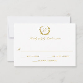 Tarjeta De Confirmación De Asistencia Boda de Corona Elegante