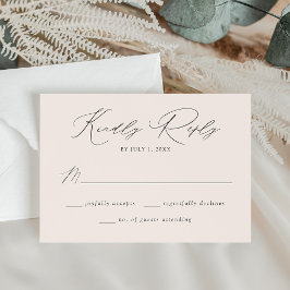 Tarjeta De Confirmación De Asistencia Boda de Crema Elegante Moderna