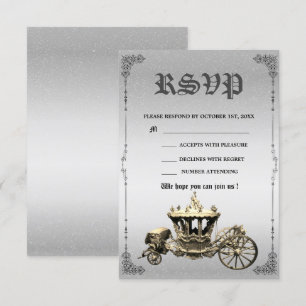 Tarjeta De Confirmación De Asistencia Boda de cuento de hadas de vintage