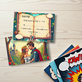 Tarjeta De Confirmación De Asistencia Boda de cuento de hadas del castillo de Woodland F