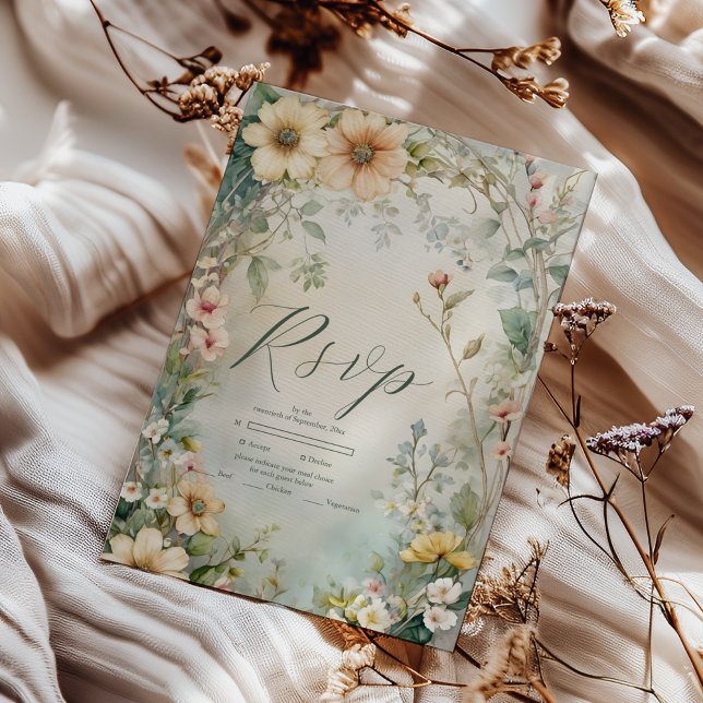 Tarjeta De Confirmación De Asistencia Boda de Daisy Art Nouveau Mucha (Subido por el creador)
