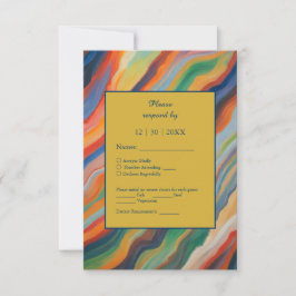 Tarjeta De Confirmación De Asistencia boda de destino africano de mármol abstracto