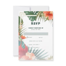 Boda de destino de acuarela de flores tropicales