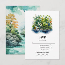 Tarjeta De Confirmación De Asistencia Boda de destino de la acuarela Irlanda