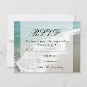 Tarjeta De Confirmación De Asistencia Boda de destino de playa panorámica