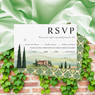Tarjeta De Confirmación De Asistencia Boda de destino de Watercolor Toscana Italia