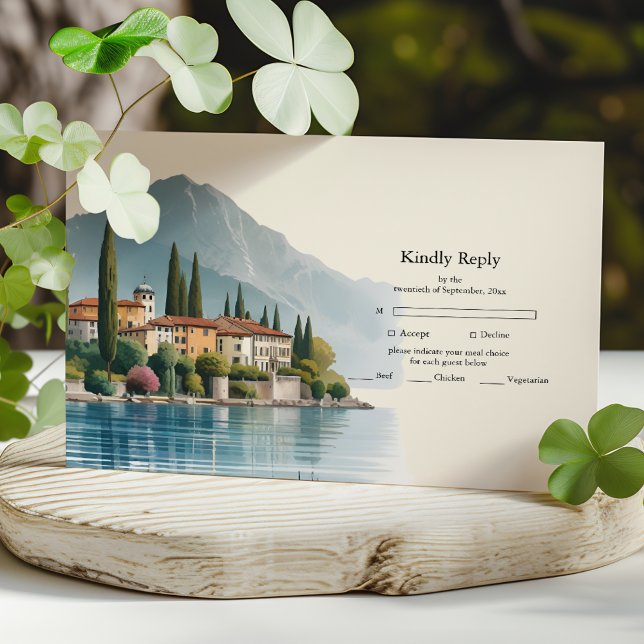 Tarjeta De Confirmación De Asistencia Boda de destino del Lago Como Italia (Subido por el creador)