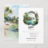 Boda de destino en acuarela de la península de Sam