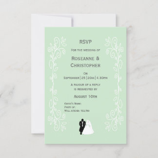 Tarjeta De Confirmación De Asistencia Boda De Diseño De Novias Y Tonos De Mentina