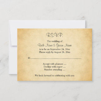 Tarjeta De Confirmación De Asistencia Boda de diseño de patrones de pergamino