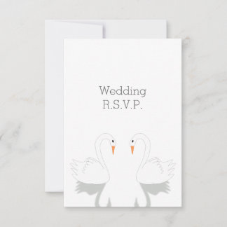 Tarjeta De Confirmación De Asistencia Boda de diseño de Swans