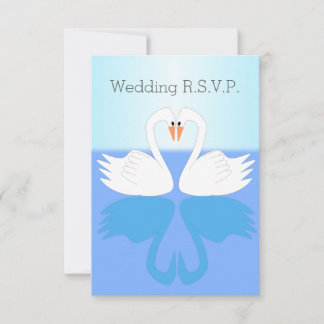 Tarjeta De Confirmación De Asistencia Boda de diseño de Swans
