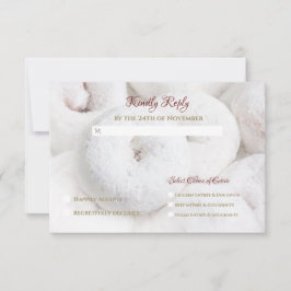 Tarjeta De Confirmación De Asistencia Boda de Donut de Azúcar en Polvo