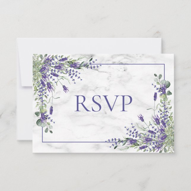 Tarjeta De Confirmación De Asistencia Boda de ecología de Eucalyptus de Lavanda Rústica  (Anverso)
