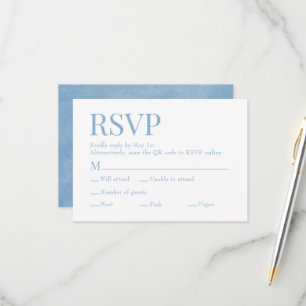 Tarjeta De Confirmación De Asistencia Boda de elección de comida de Cornflower Blue Scan