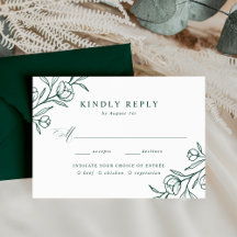 Boda de elección de comida verde floral esbozada