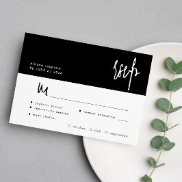 Tarjeta De Confirmación De Asistencia Boda de elección de la comida mínima de guiones en