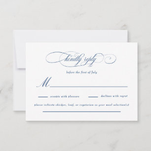 Tarjeta De Confirmación De Asistencia Boda de elegancia de guiones clásicos
